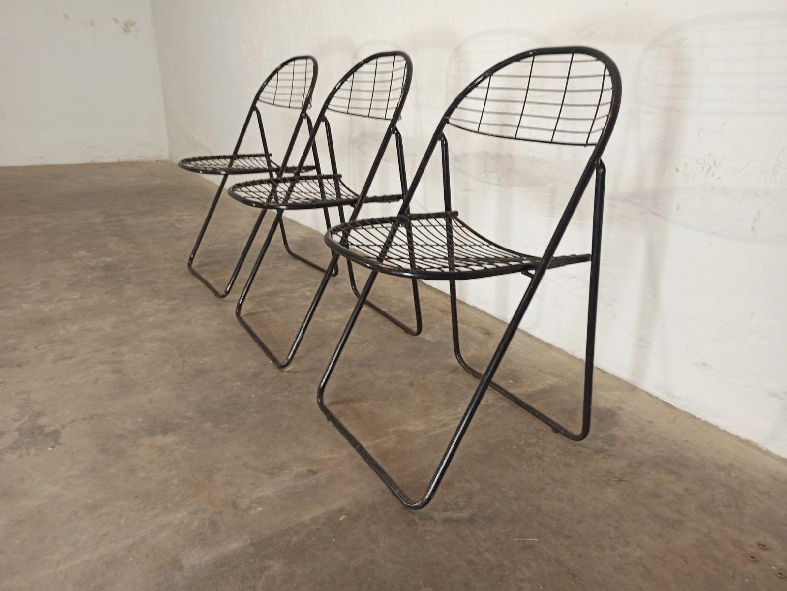 Set van 3 vintage IKEA Aland klapstoelen, Niels Gammelgaard, Huis en Inrichting, Ophalen, Tweedehands, Drie, Metaal