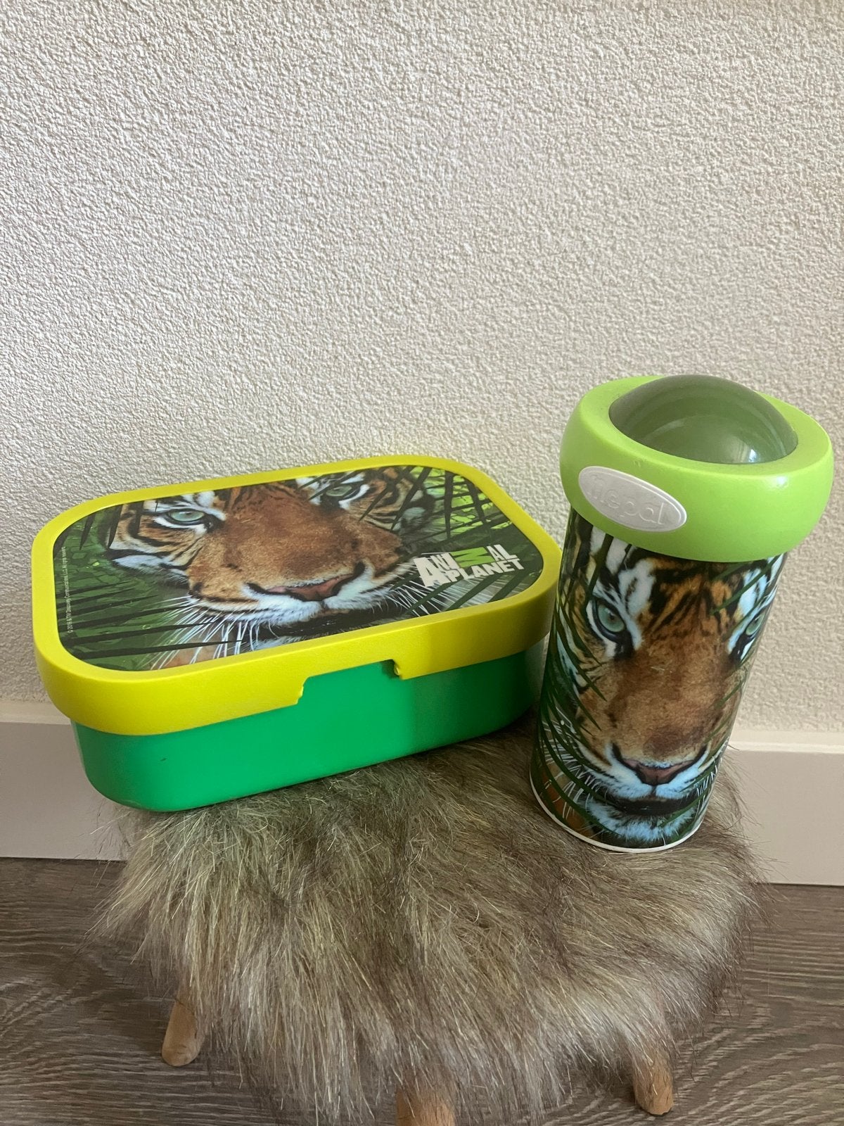 Mepal lunchbox en drinkbeker Animal Planet tijger, Diversen, Ophalen of Verzenden, Gebruikt
