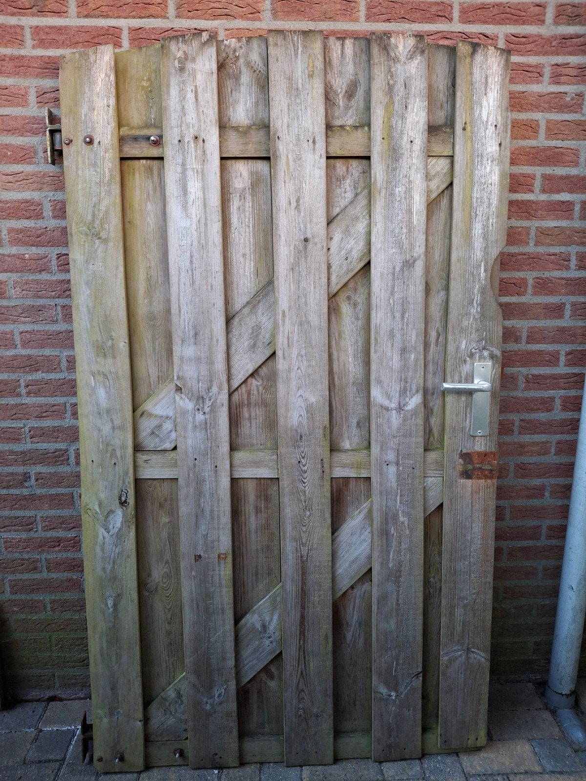 Houten tuindeur/ schuttingdeur, Ophalen, Gebruikt, 100 tot 150 cm, Draaipoort