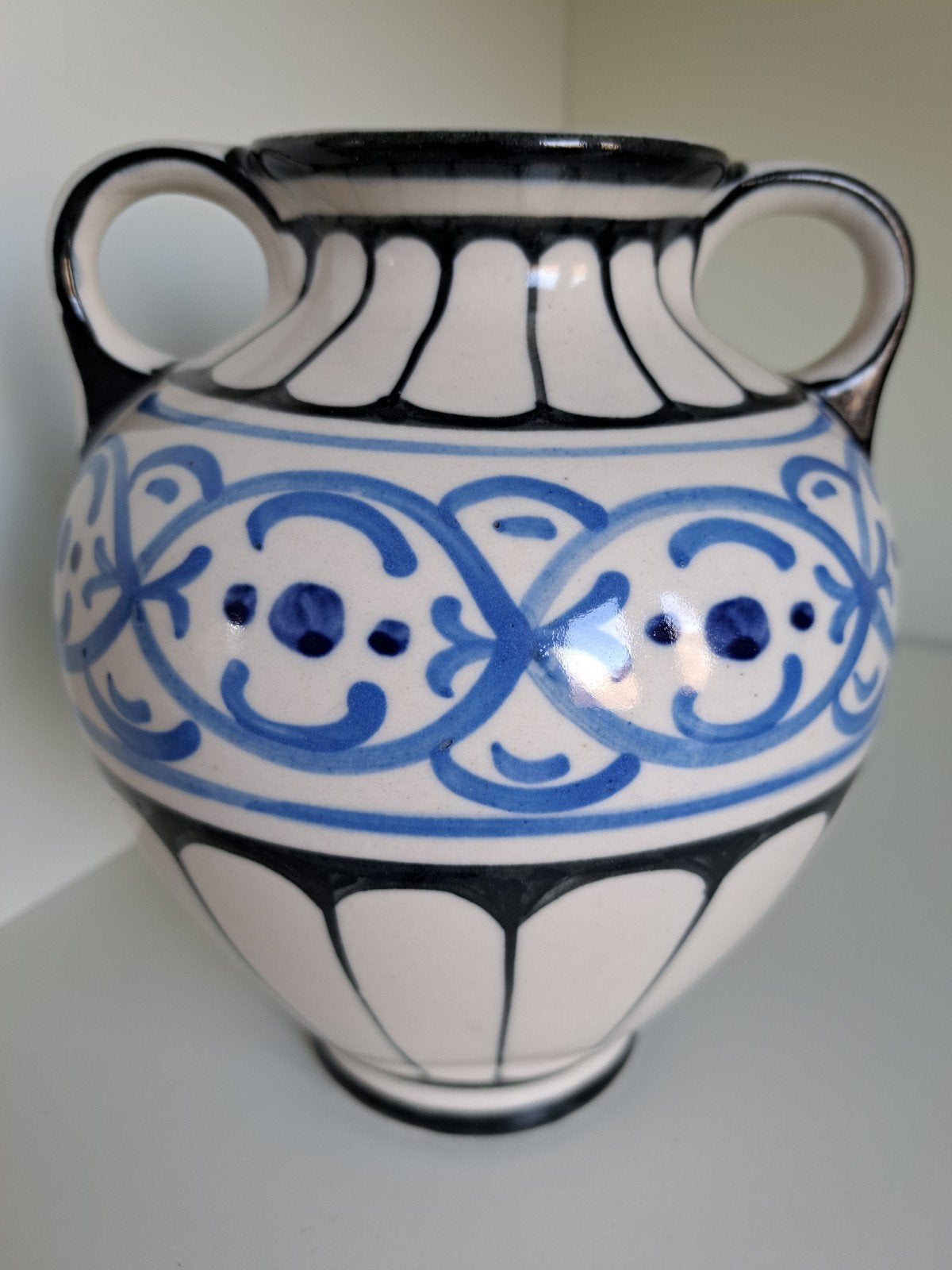 Scandinavische Art Nouveau Vaas - Handbeschilderd, Ophalen of Verzenden