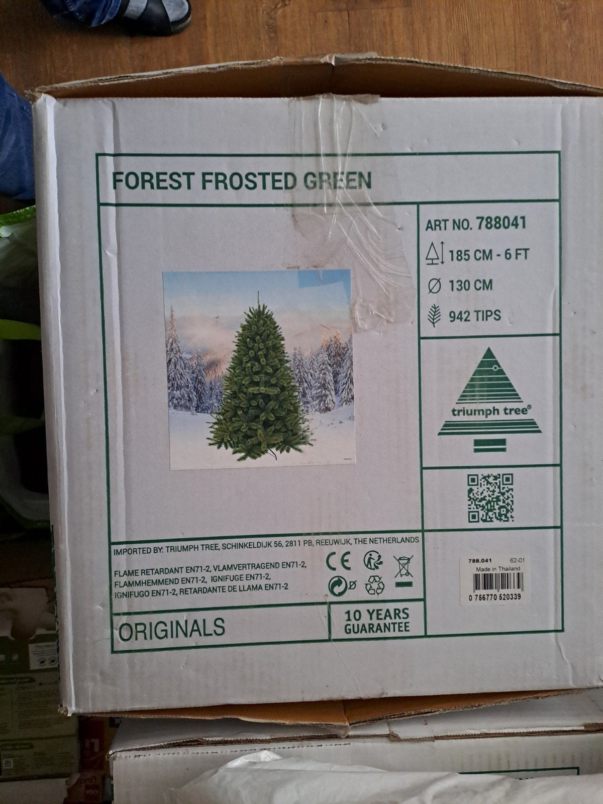 Triumph kerstboom forest frosted 185 hoog, Diversen, Ophalen, Zo goed als nieuw