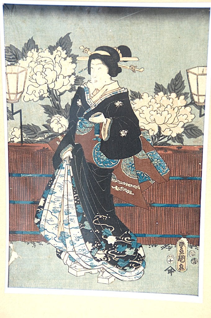 Een Japanse houtsnede Z, Antiek en Kunst, Kunst | Niet-Westerse kunst, Ophalen of Verzenden