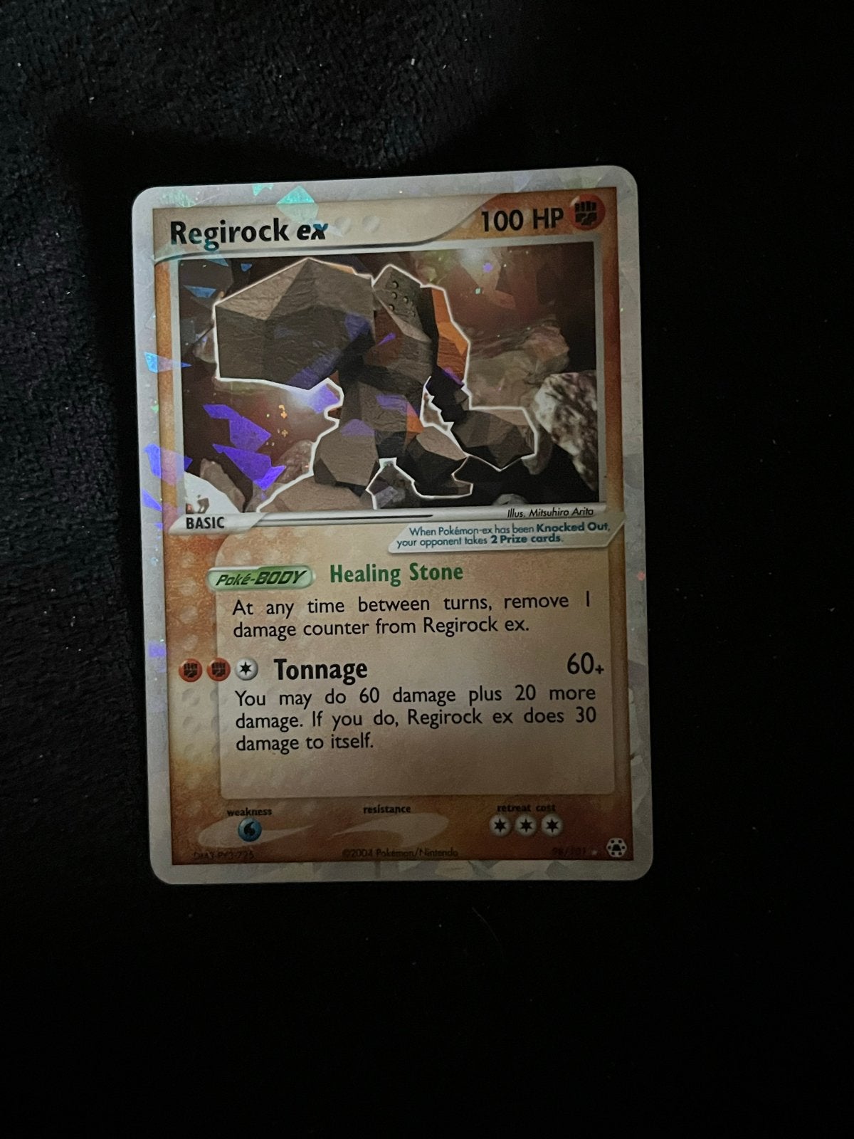 Regirock ex Cracked Ice Holo exc+ Pokémon Kaart, Ophalen of Verzenden, Gebruikt, Losse kaart, Foil