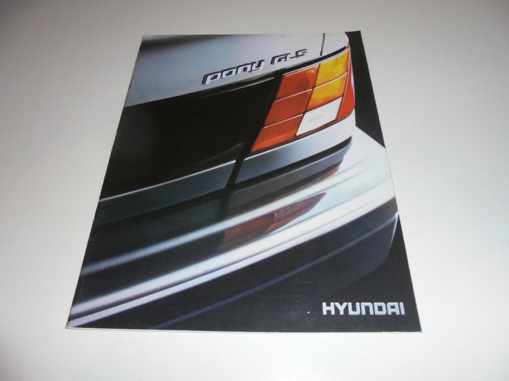 brochure Hyundai Pony, Ophalen of Verzenden, Zo goed als nieuw, Overige merken