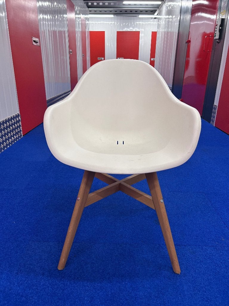 Te koop: 3 witte Ikea kuipstoelen, Drie, Wit, Zo goed als nieuw, Modern