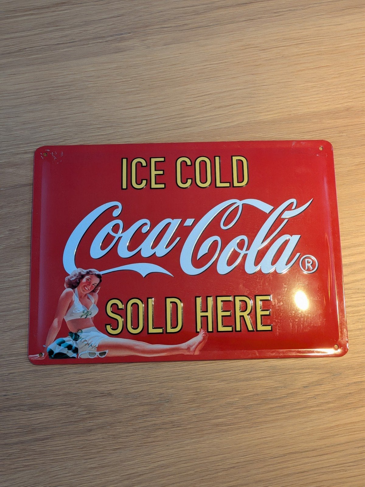 Coca Cola metalen bord rood, Verzamelen, Merken en Reclamevoorwerpen, Ophalen of Verzenden