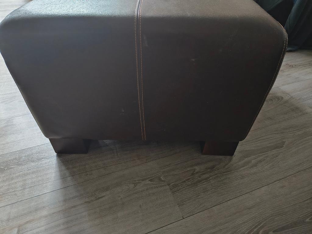 Leren poef Echt leer, Ophalen, 125 cm of meer, Leer, 75 tot 100 cm