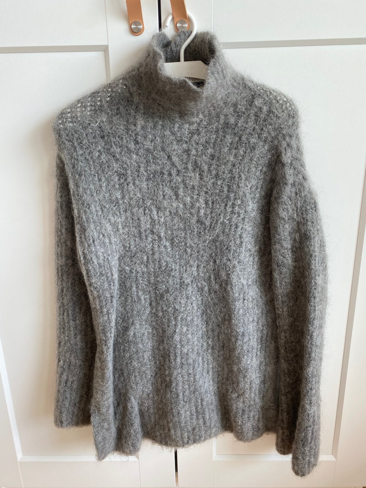 Grijze oversized trui mohair wol H&M maat XS, Ophalen of Verzenden, Nieuw, Maat 34 (XS) of kleiner, Grijs