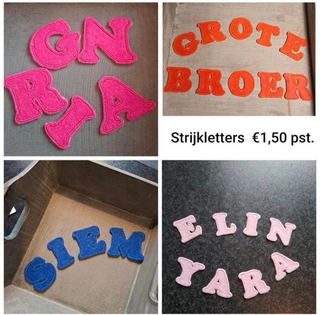 Strijkletters 3.5 cm in diverse kleuren, Ophalen of Verzenden