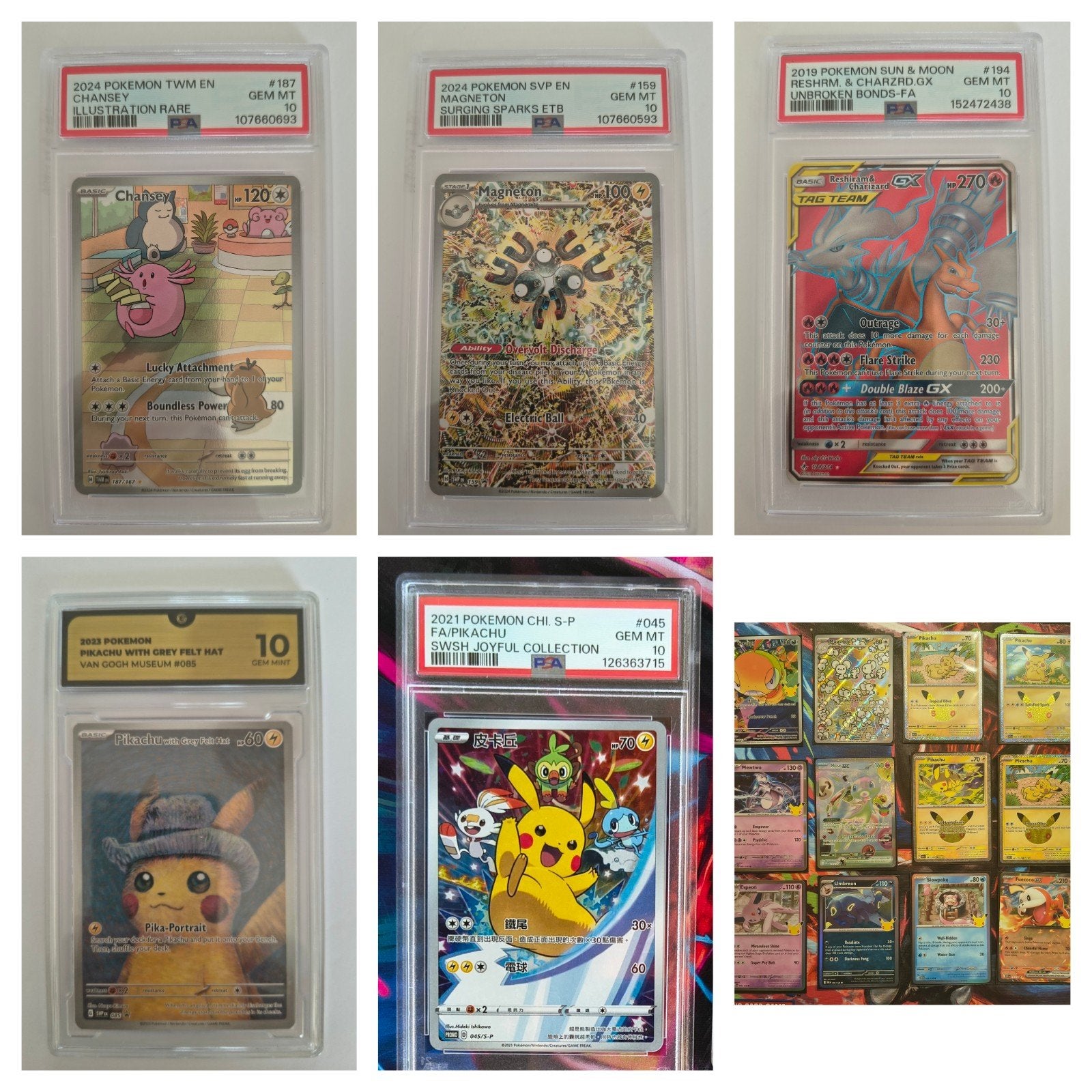 Partij Psa 10 Slabs + Pikachu van Gogh Gg 10 + 30th hitjes, Hobby en Vrije tijd, Ophalen, Nieuw