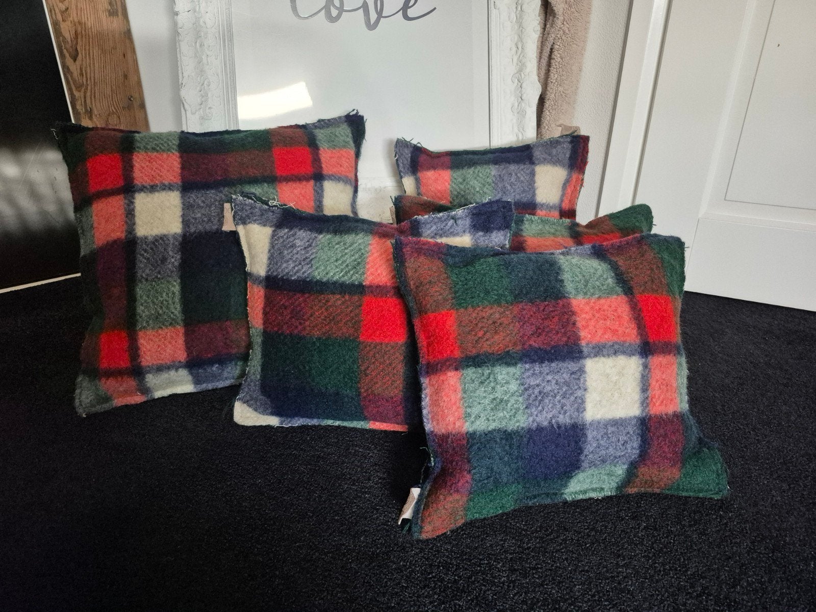 Handmade kussens van oude wollendekens, Huis en Inrichting, Woonaccessoires | Kussens, Ophalen, Overige vormen