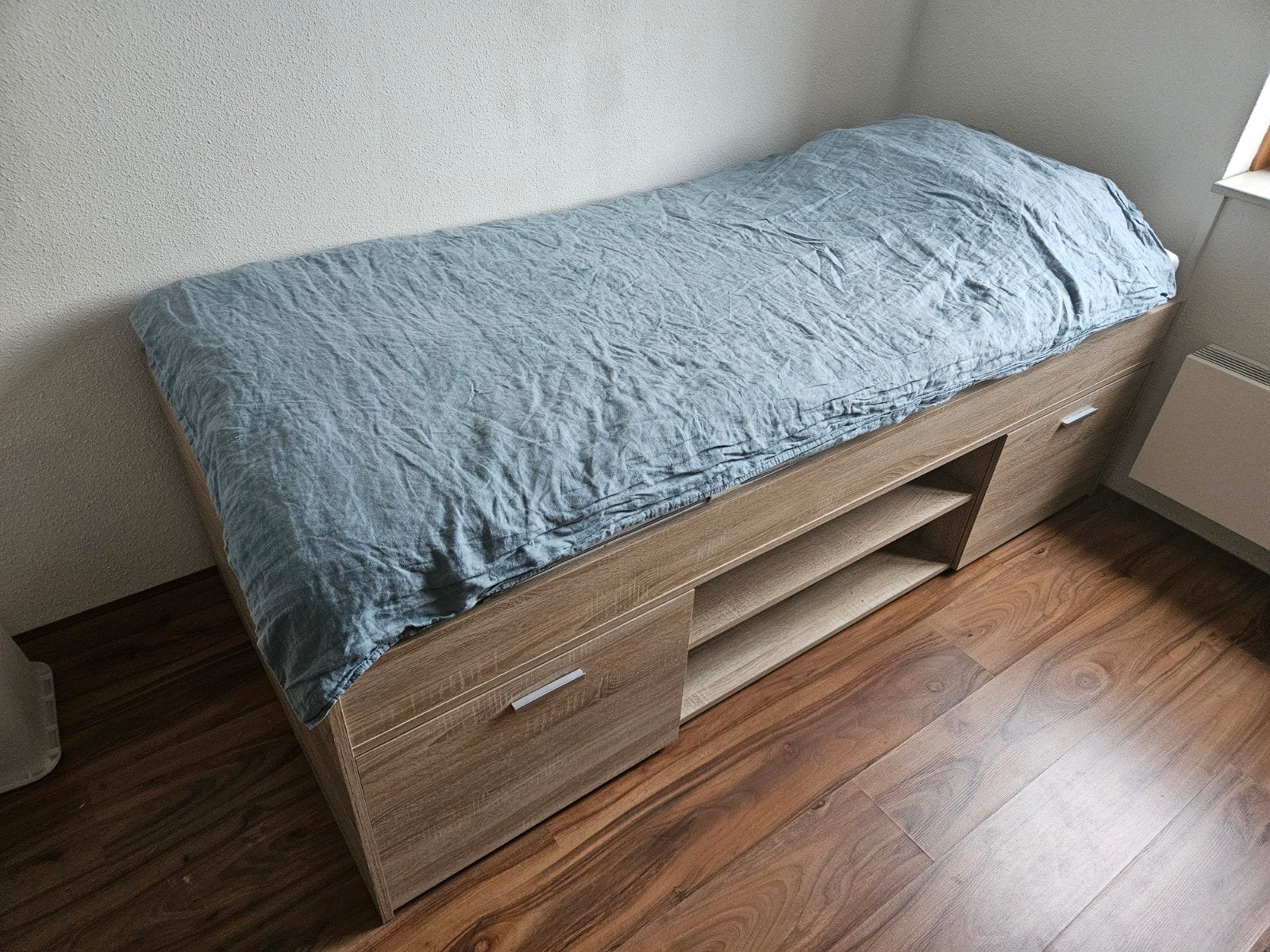 Eenpersoonsbed met opbergruimte Leenbakker, Ophalen, 90 cm, Zo goed als nieuw, 200 cm