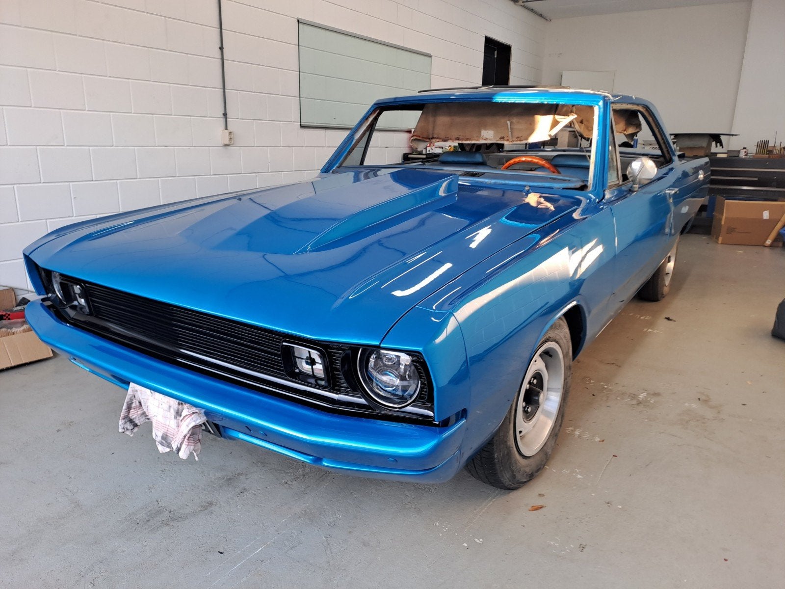 Dodge Dart swinger 1972  318LA MOPAR A-body gerestaureerd, Achterwielaandrijving, 8 cilinders, Blauw, Leder en Stof