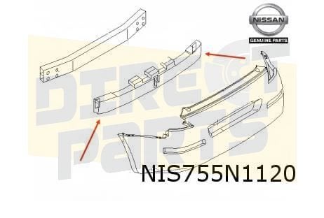 Nissan 350Z absorber op achterbumperbalk (te spuiten) Origin, Auto-onderdelen, -, Verzenden, -, Nieuw