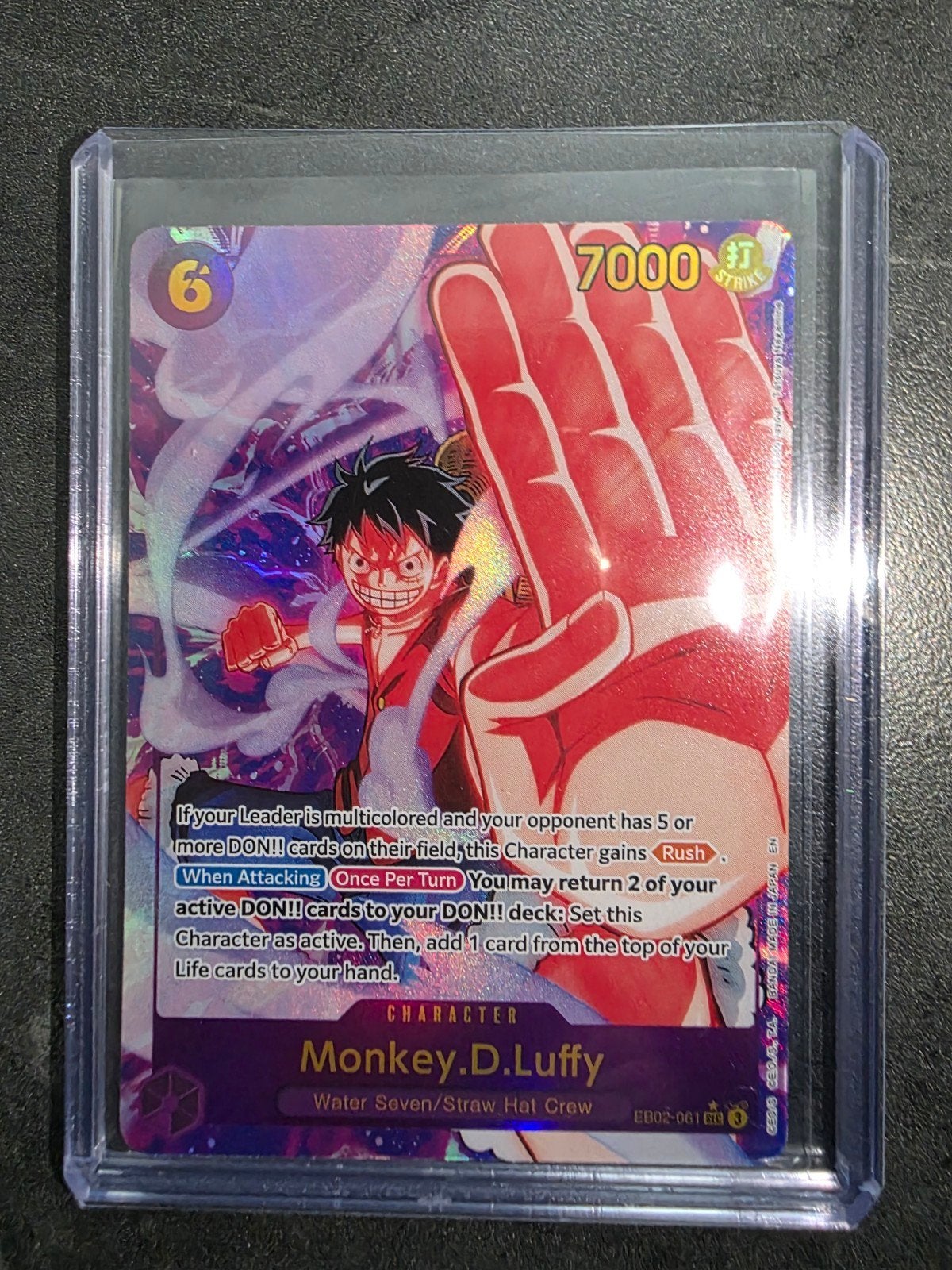 Monkey D. Luffy OP02-061 SR, Ophalen of Verzenden, Zo goed als nieuw, Losse kaart, Foil
