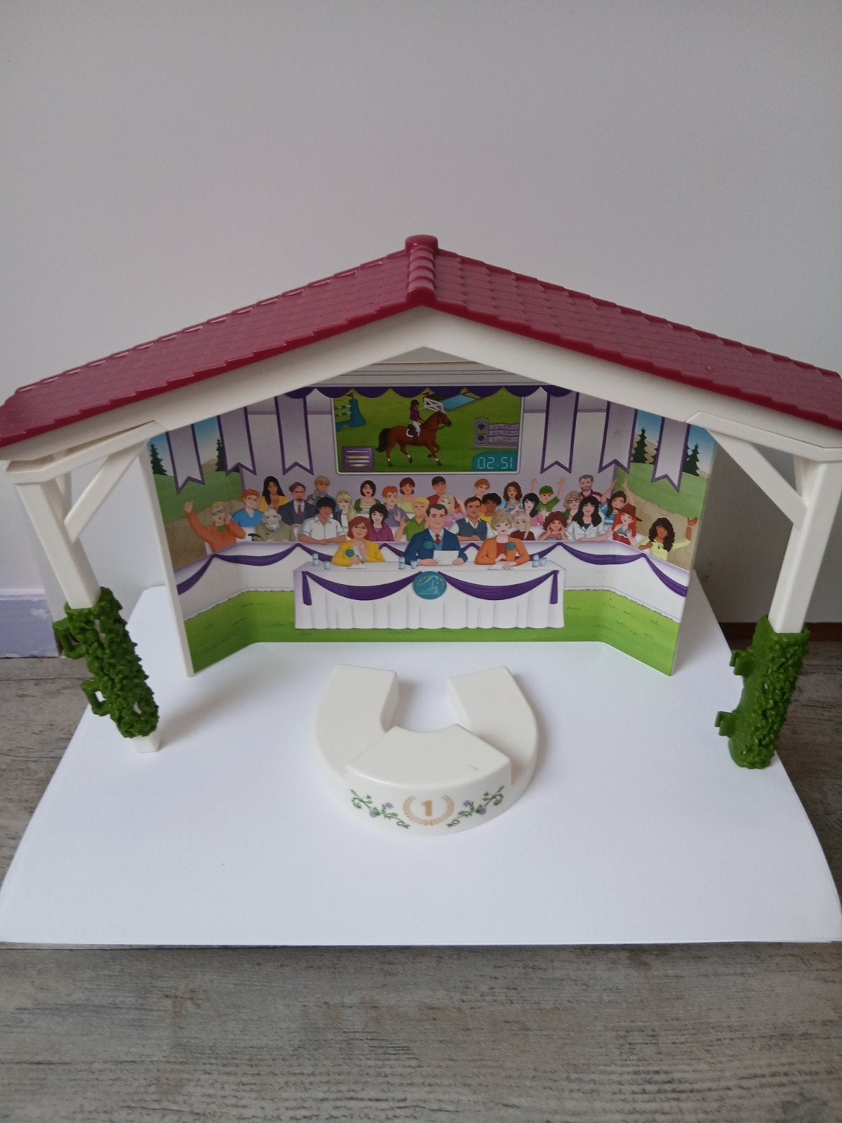 Schleich Paardenshow Set met Hindernissen en Podium, Ophalen of Verzenden, Gebruikt, Jongen of Meisje