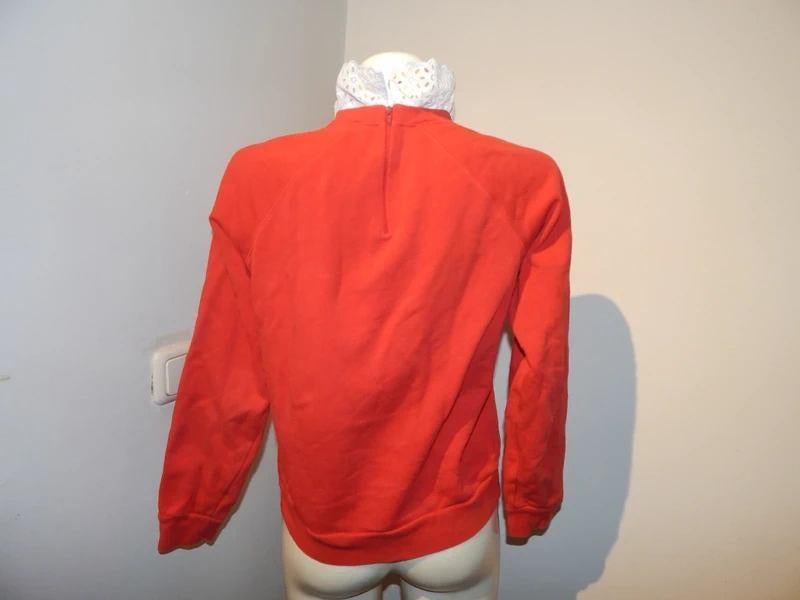Sandro schattige sweater wit broderie kraagje opdruk 36/38, Verzenden, Sandro, Zo goed als nieuw, Maat 36 (S)