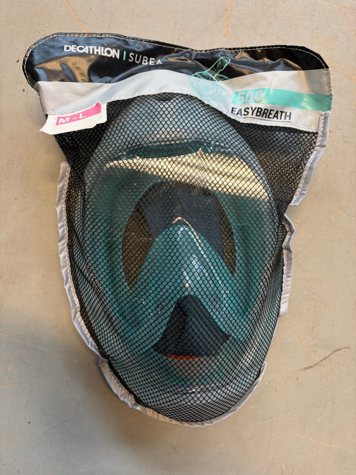 Decathlon Easybreath 500 Snorkelmasker - Maat  M-L, Ophalen of Verzenden, Zo goed als nieuw, Snorkelmasker