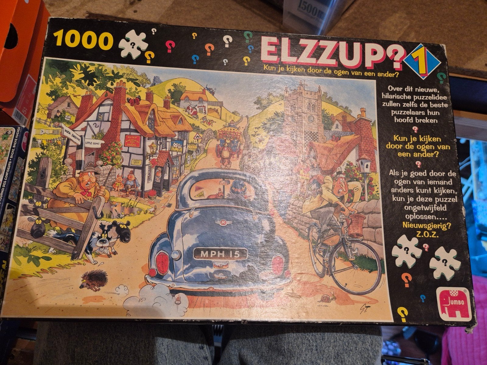 Jumbo Elzzup? Puzzel 1000 stukjes, Hobby en Vrije tijd, Denksport en Puzzels, Ophalen of Verzenden, 500 t/m 1500 stukjes, Gebruikt