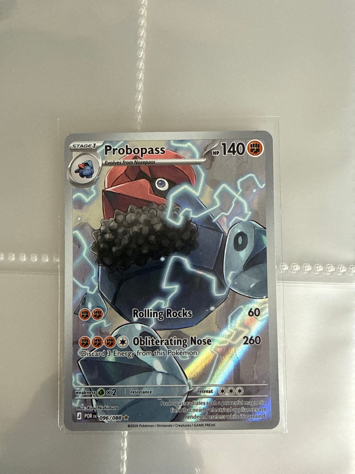 Probopass 096/088 - Pokémon Kaart (Foil), Ophalen of Verzenden, Zo goed als nieuw, Losse kaart, Foil