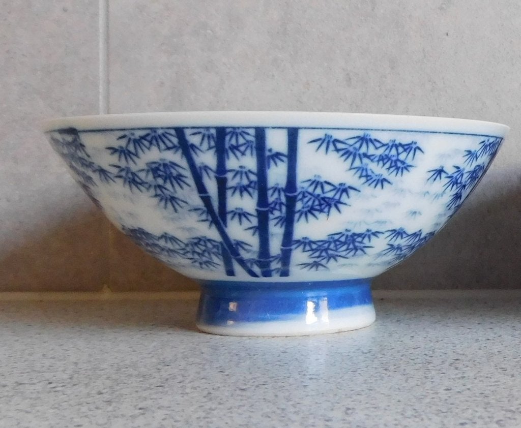 Rijstkom 12 cm. Fine Bone China Blauw, Ophalen of Verzenden, Zo goed als nieuw, Porselein, Overige typen
