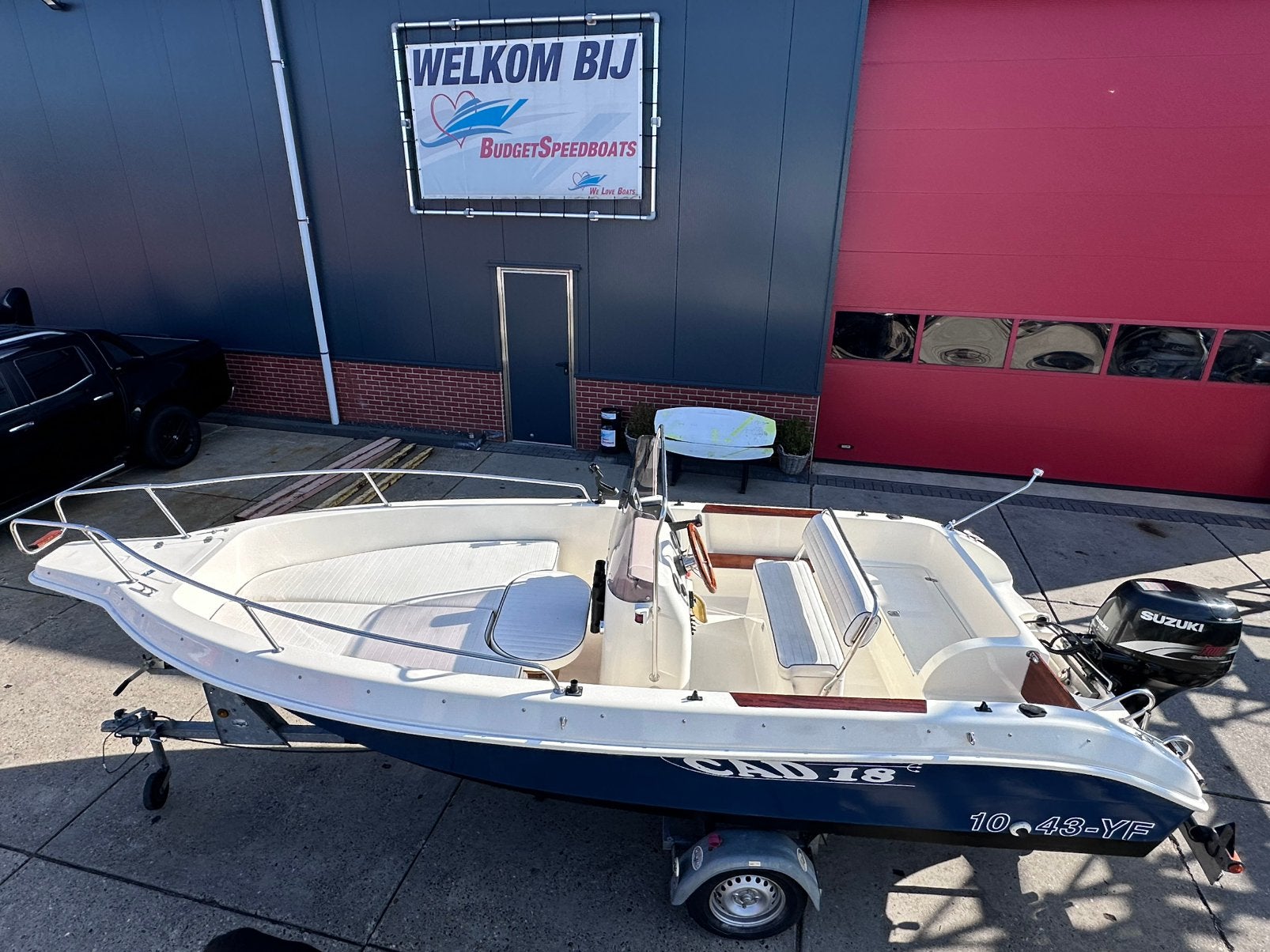 CAD 18 Consoleboot Suzuki 50 PK EFI  Incl trailer Vaarklaar, Viertaktmotor, Ophalen of Verzenden, Zo goed als nieuw, 30 tot 50 pk