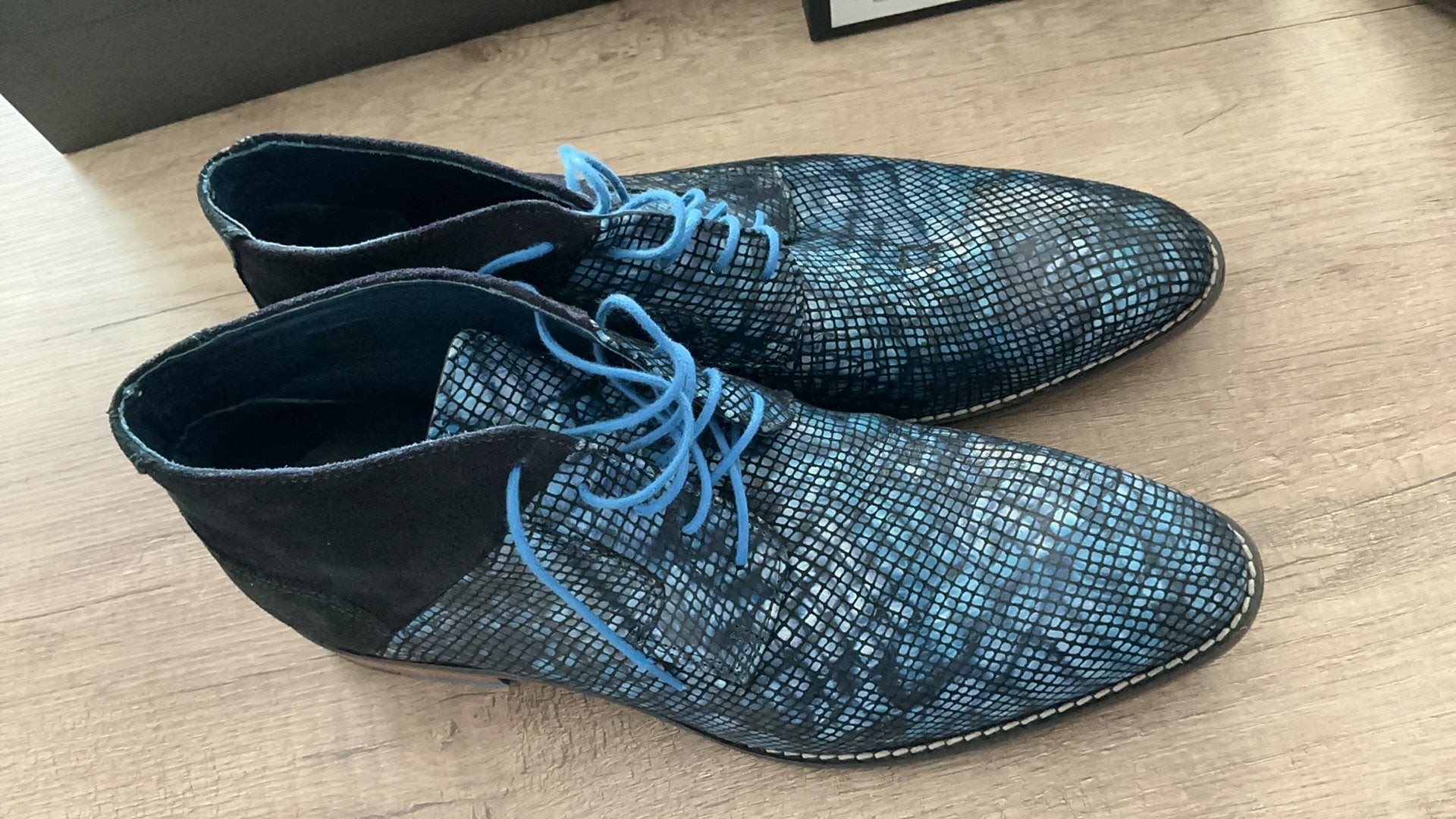 Berkelmans zgan half hoge heren schoen maat 46(leer/suede),, Overige kleuren, Verzenden, Zo goed als nieuw, Veterschoenen