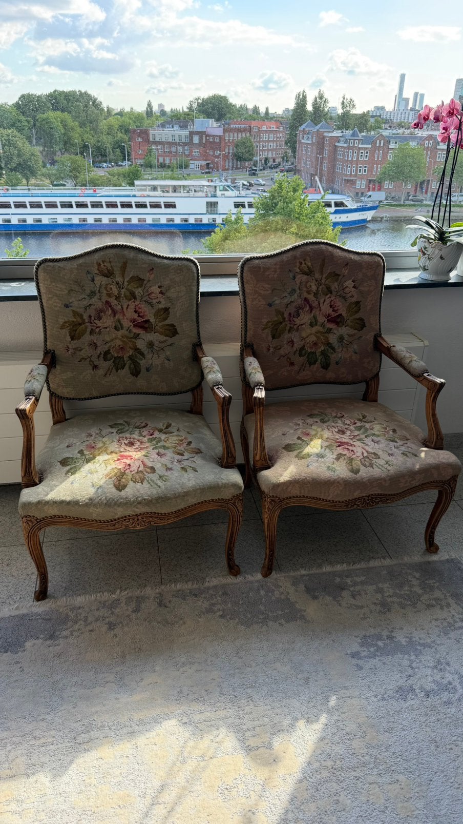 geborduurde fauteuil, Ophalen of Verzenden