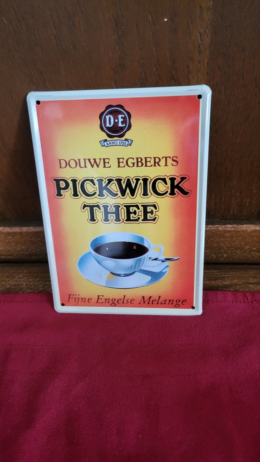 Douwe Egberts Pickwick Thee Reclamebord, Verzamelen, Ophalen of Verzenden, Gebruikt, Reclamebord