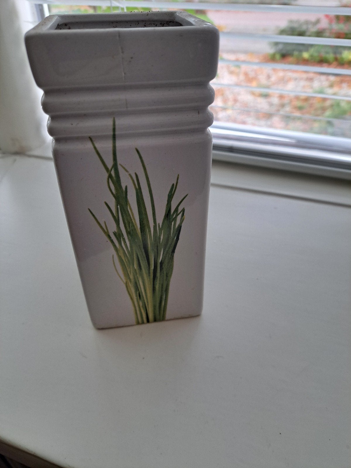 bieslook plantenpotje keramiek, Tuin en Terras, Vierkant, Ophalen of Verzenden, Aardewerk, Minder dan 40 cm