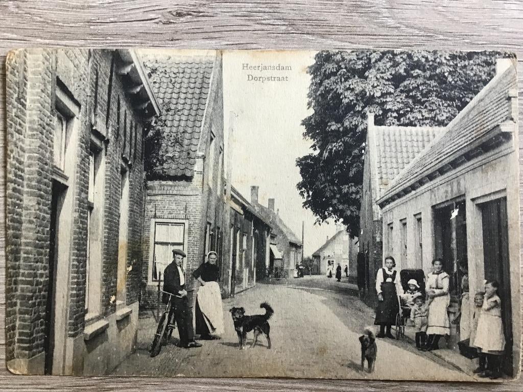 Heerjansdam Dorpstraat 1915-20, Verzenden, Voor 1920, Gelopen, Zuid-Holland