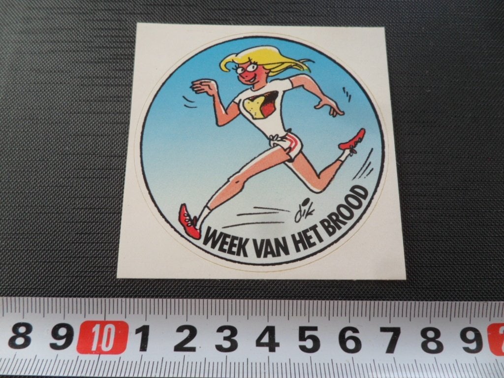 sticker strip Dik Bruynesteyn  Week van het brood, Ophalen of Verzenden, Zo goed als nieuw