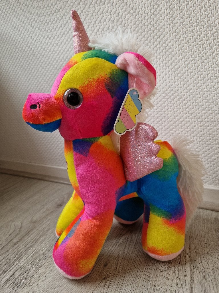 Eenhoorn Unicorn Pony knuffel regenboog wit haar, Kinderen en Baby's, Speelgoed | Knuffels en Pluche, Paard, Overige merken, Overige karakters