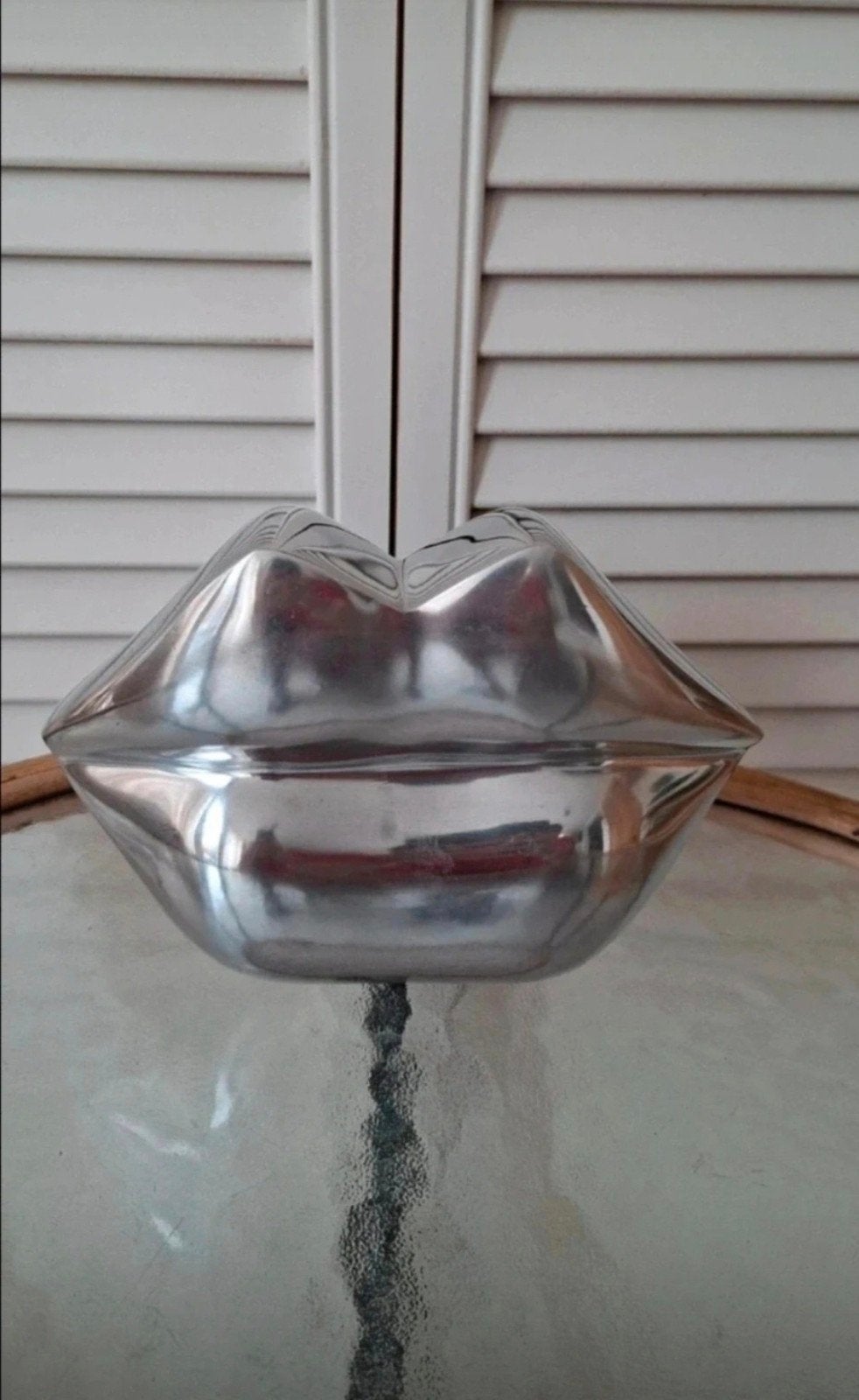 Rivièra Maison Shiny Lips Statue 20x15, Huis en Inrichting, Ophalen of Verzenden, Zo goed als nieuw, Zilver, Metaal