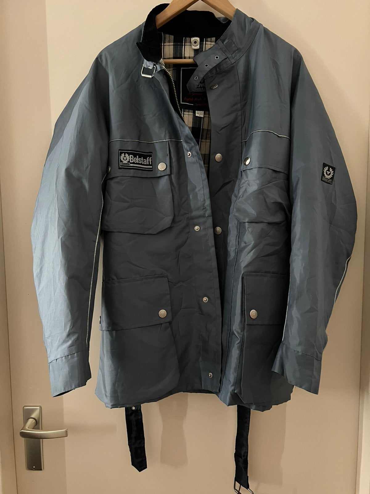 Belstaff Nylon motorjas jeansblauw, L, ZGAN, Ophalen, Tweedehands, Jas | textiel