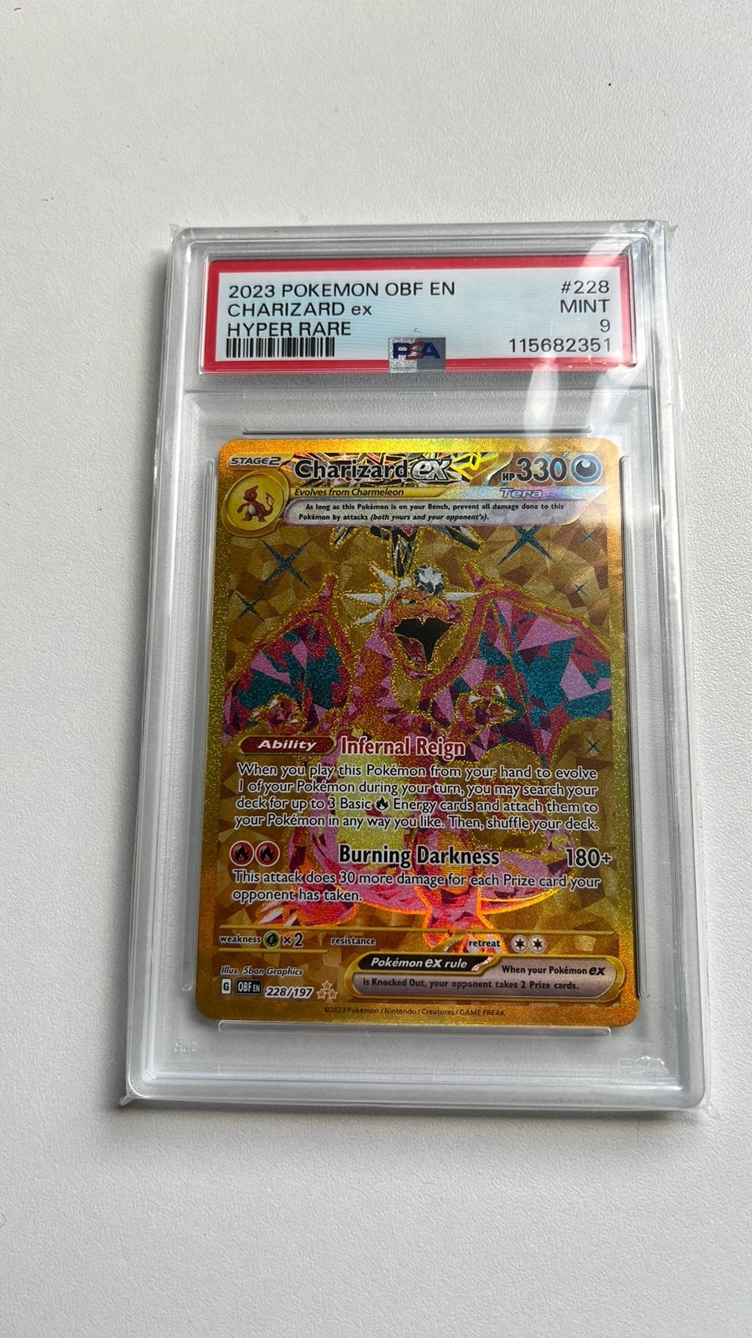 Charizard ex, hyper rare PSA 9, Ophalen, Nieuw