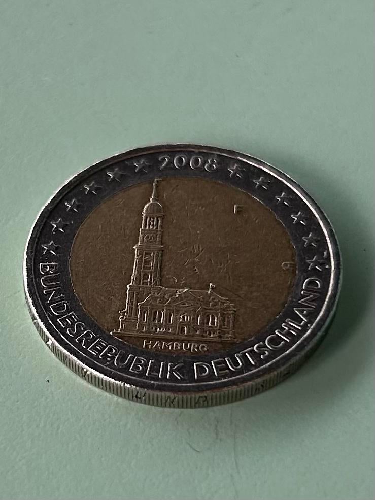 2 Euro munt Duitsland 2008 - Hamburg, Postzegels en Munten, Munten | Europa | Euromunten, Ophalen of Verzenden, Duitsland, 2 euro