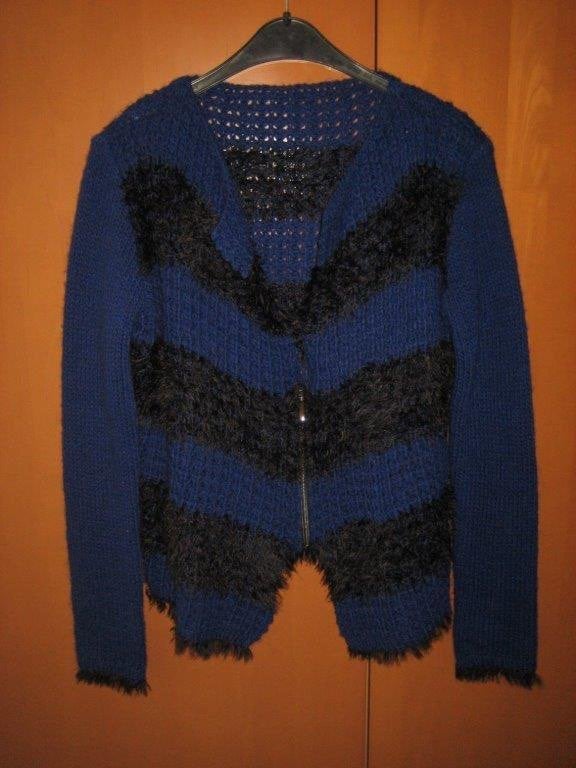 Speels blauw-zwart strepenvestje MARIE MÉRO M snazzeys, Maat 38/40 (M), Verzenden, Blauw, Marie Méro