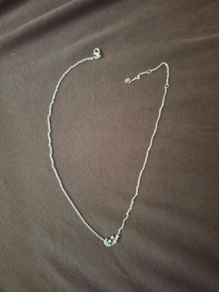 Pandora ketting met maan en sterren hanger, Met hanger, Ophalen of Verzenden, Zo goed als nieuw, Zilver