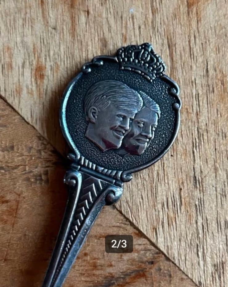 Verzilverd Theelepeltje Willem & Maxima, Antiek en Kunst, Ophalen of Verzenden