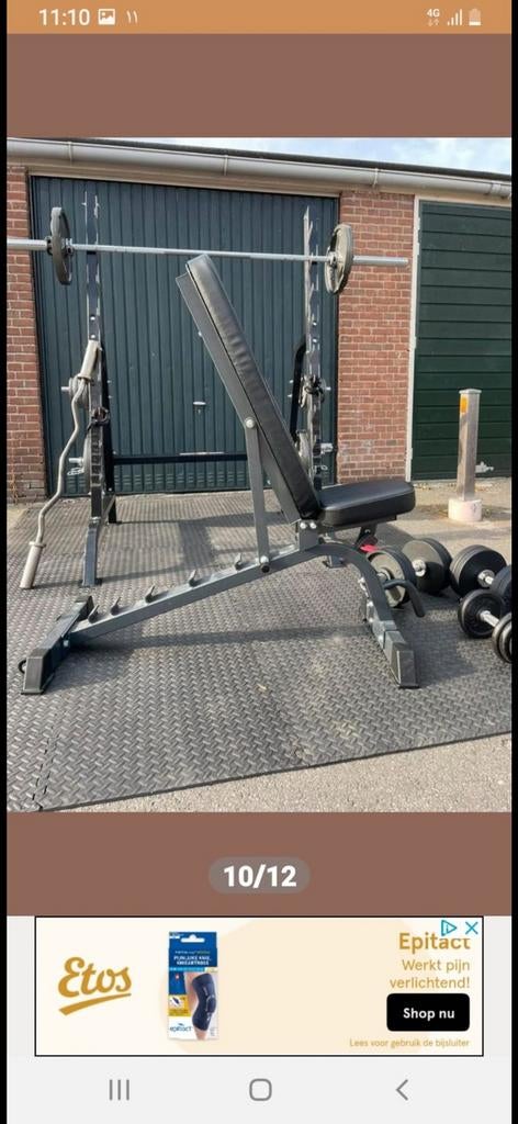 Fitnessbank met halter en gewichten, Ophalen of Verzenden