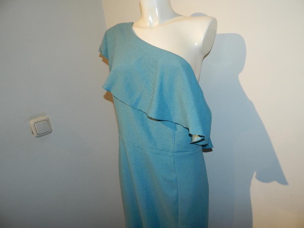 Ladress oceaan blauw groene jurk voilant Nieuw XL, Maat 46/48 (XL) of groter, Nieuw, Knielengte, LaDress