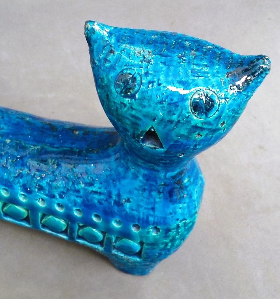 Om 1950 Rimini Blu BITOSSI Figuur Kat Cat Aldo Londi, Antiek en Kunst, Antiek | Keramiek en Aardewerk, Ophalen of Verzenden