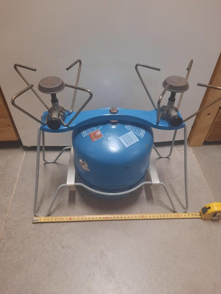 2 pits brander gasbrander met  gasfles 904, Ophalen of Verzenden, Gebruikt