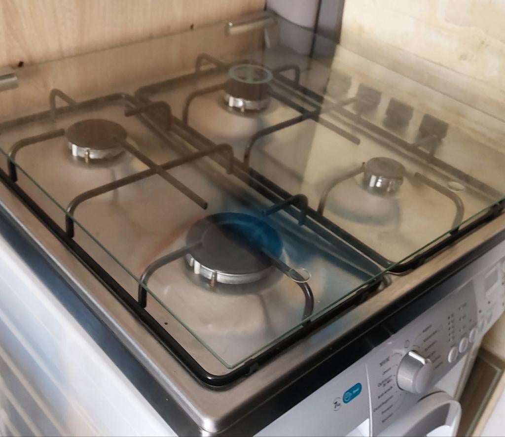 RVS SIEMENS 4 pits kookplaat met glazen deksel, Witgoed en Apparatuur, Kookplaten, Ophalen, Gebruikt, 4 kookzones, Energieklasse A of zuiniger