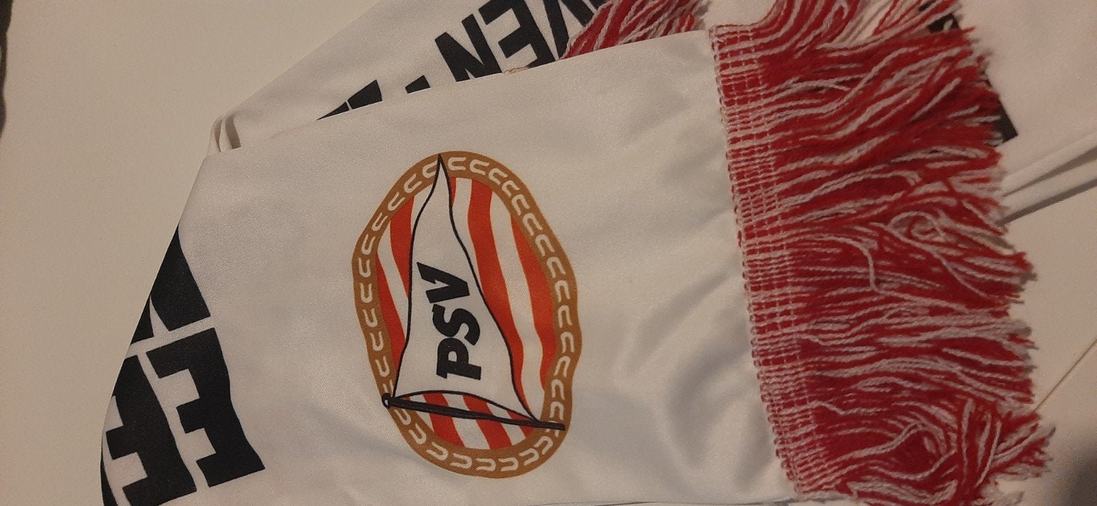 PSV Sjaal - Eendracht Maakt Macht - PSV-AS Monaco FC 2005, Verzamelen, Ophalen of Verzenden, Zo goed als nieuw, PSV, Vaantje of Sjaal