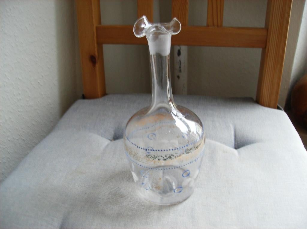 BOHEEMS GLAZEN KARAFJE, NO 7, PONTILMERK, Ophalen of Verzenden