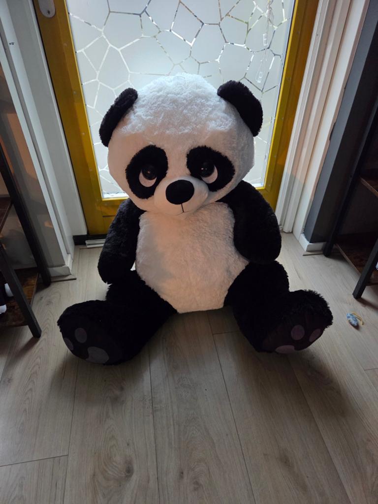 Grote Zwarte en Witte Panda Knuffel, Beer, Zwart, Ophalen of Verzenden, Zo goed als nieuw