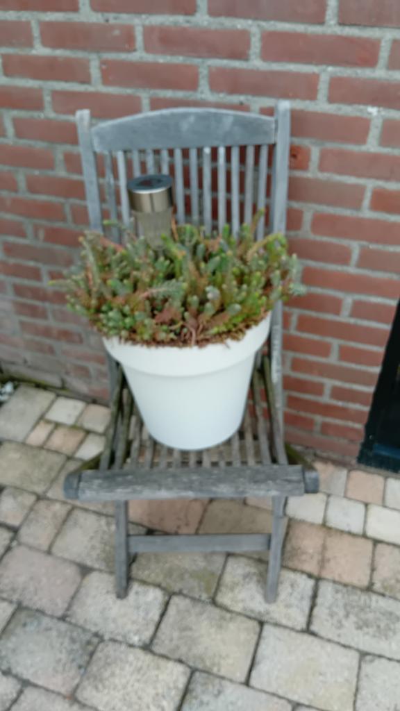 2 vergrijsde hardhouten  deco  tuinstoeltjes, Ophalen, Rond, Hout, Minder dan 30 cm