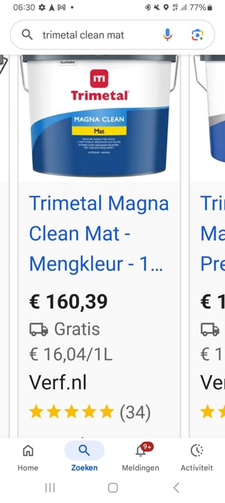 Eric Kuster kleur Dessert nieuw 10 liter, Doe-het-zelf en Verbouw, Verf, Beits en Lak, Ophalen, Nieuw